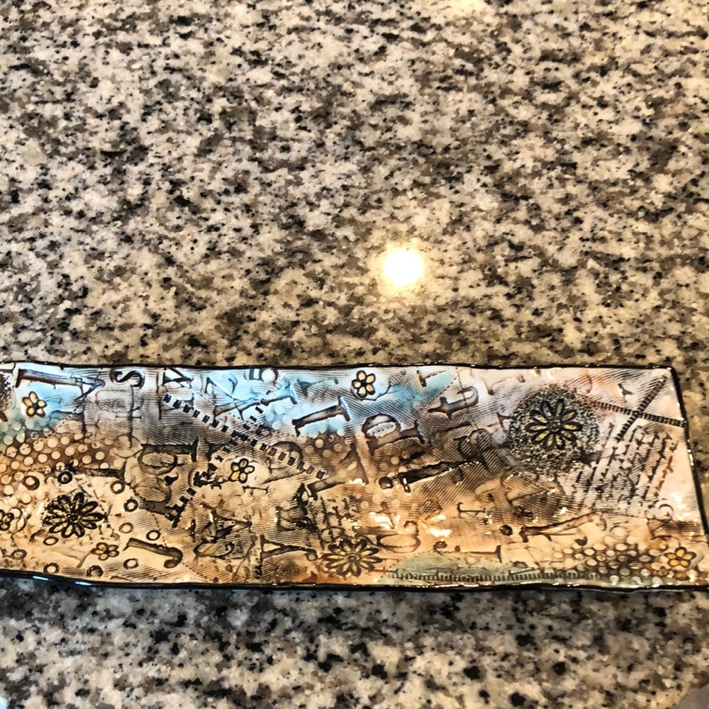 Chadwick designer glass serving tray.